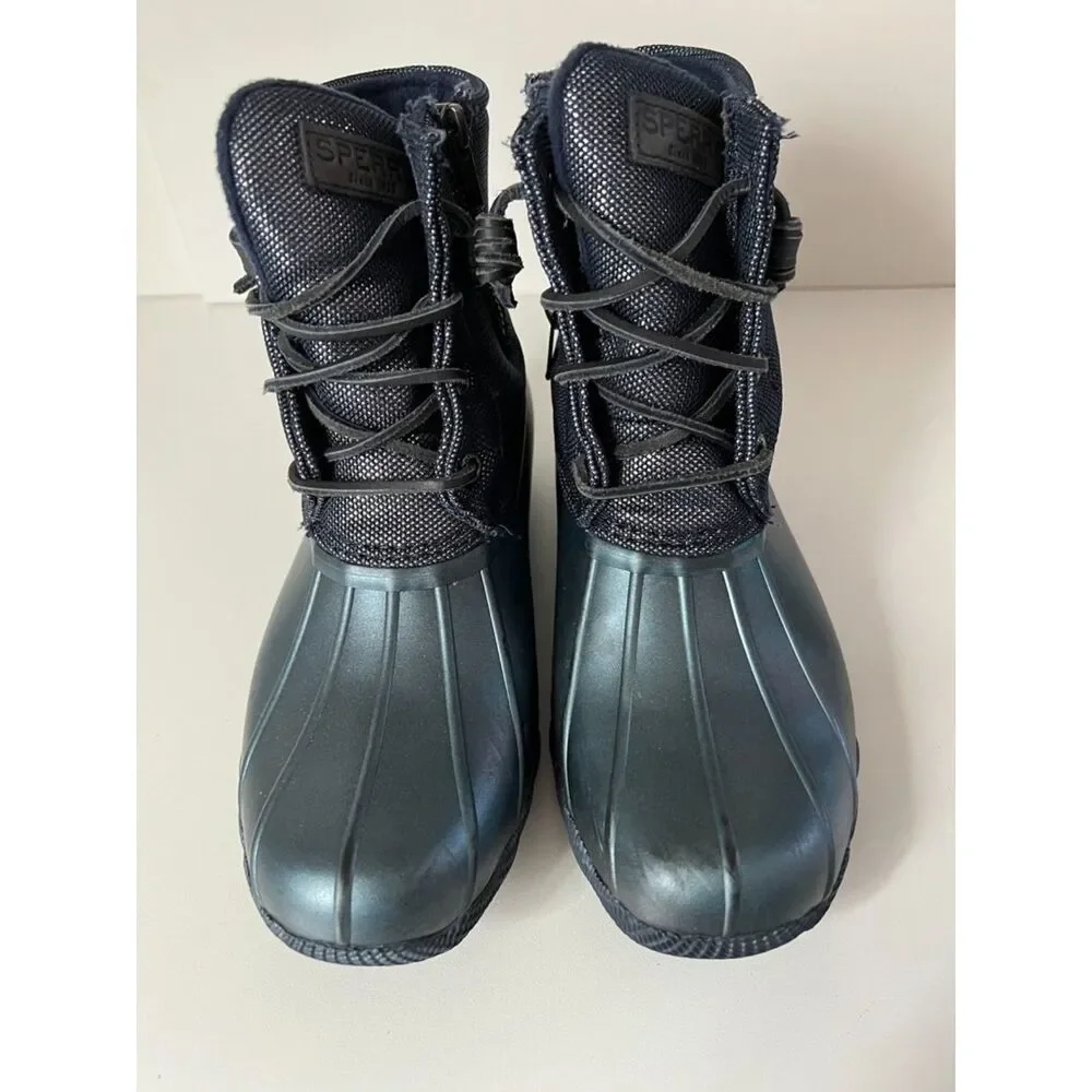 Sperry Saltwater Iridescent Duck Boots. Size 7 (women)